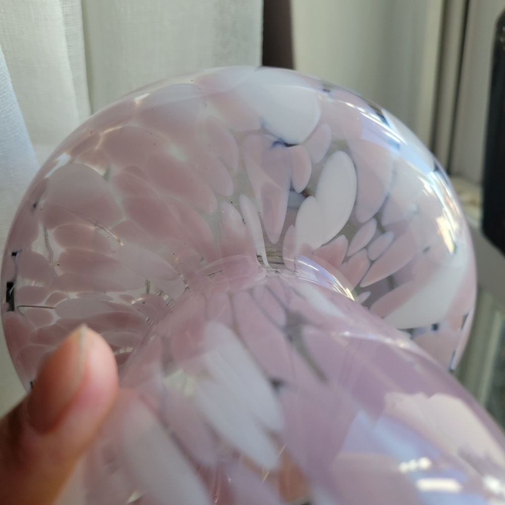 Home Decor Blush Pink & White Confetti Deco Glass Mushroom Lamp Light Up 6 - Picture 6 of 16